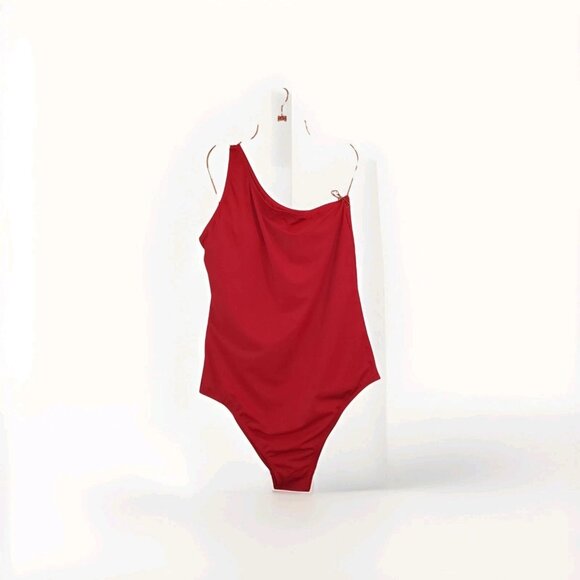 Andie Other - Andie Swim The Nantucket One Shoulder One Piece Swimsuit Women Sz 3XL Cherry Red